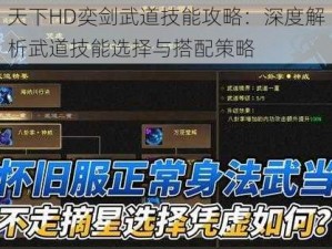 天下HD奕剑武道技能攻略：深度解析武道技能选择与搭配策略