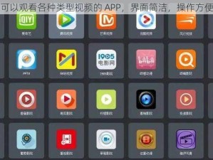 可以观看各种类型视频的 APP，界面简洁，操作方便