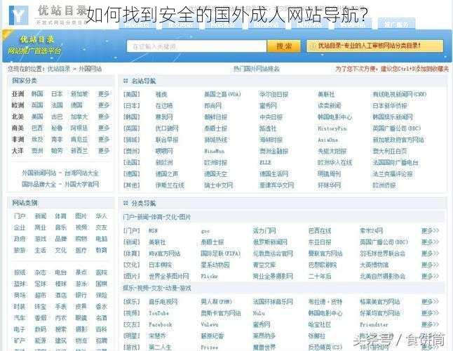如何找到安全的国外成人网站导航？