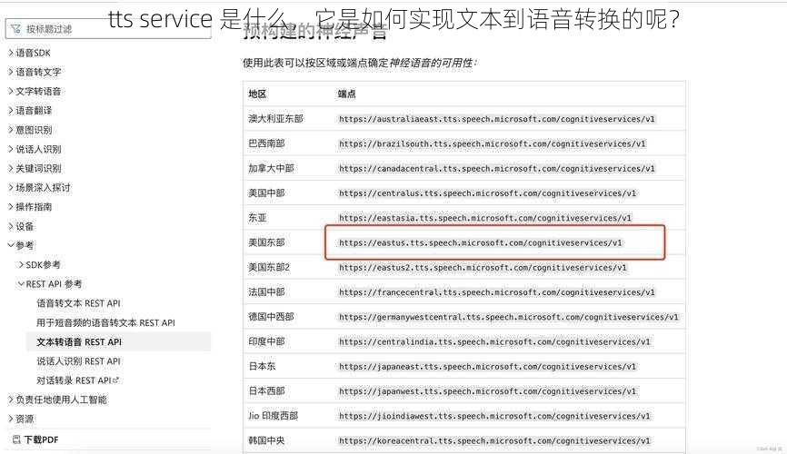 tts service 是什么，它是如何实现文本到语音转换的呢？