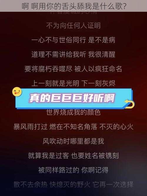 啊 啊用你的舌头舔我是什么歌？