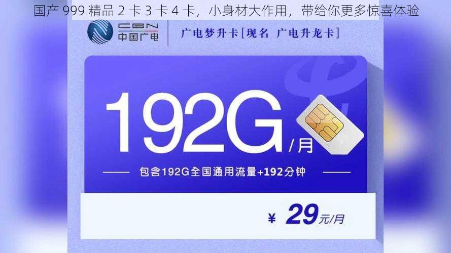 国产 999 精品 2 卡 3 卡 4 卡，小身材大作用，带给你更多惊喜体验