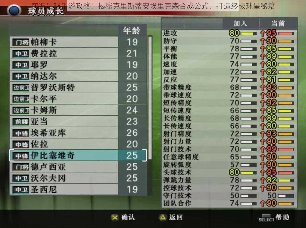 实况足球手游攻略：揭秘克里斯蒂安埃里克森合成公式，打造终极球星秘籍