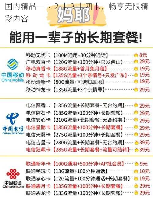 国内精品一卡 2 卡 3 卡四卡，畅享无限精彩内容