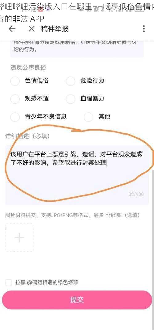 哔哩哔哩污染版入口在哪里——畅享低俗色情内容的非法 APP