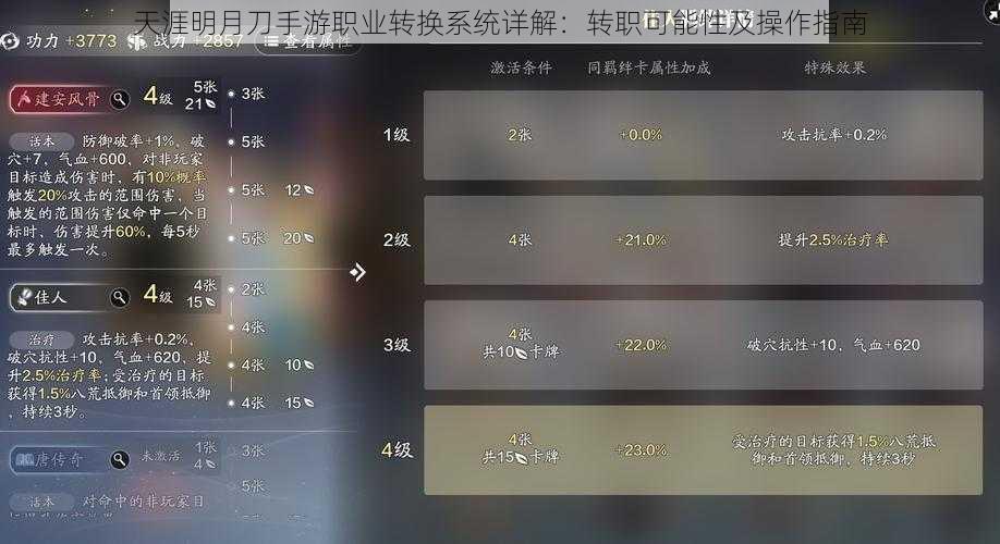 天涯明月刀手游职业转换系统详解：转职可能性及操作指南