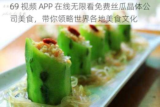 69 视频 APP 在线无限看免费丝瓜晶体公司美食，带你领略世界各地美食文化